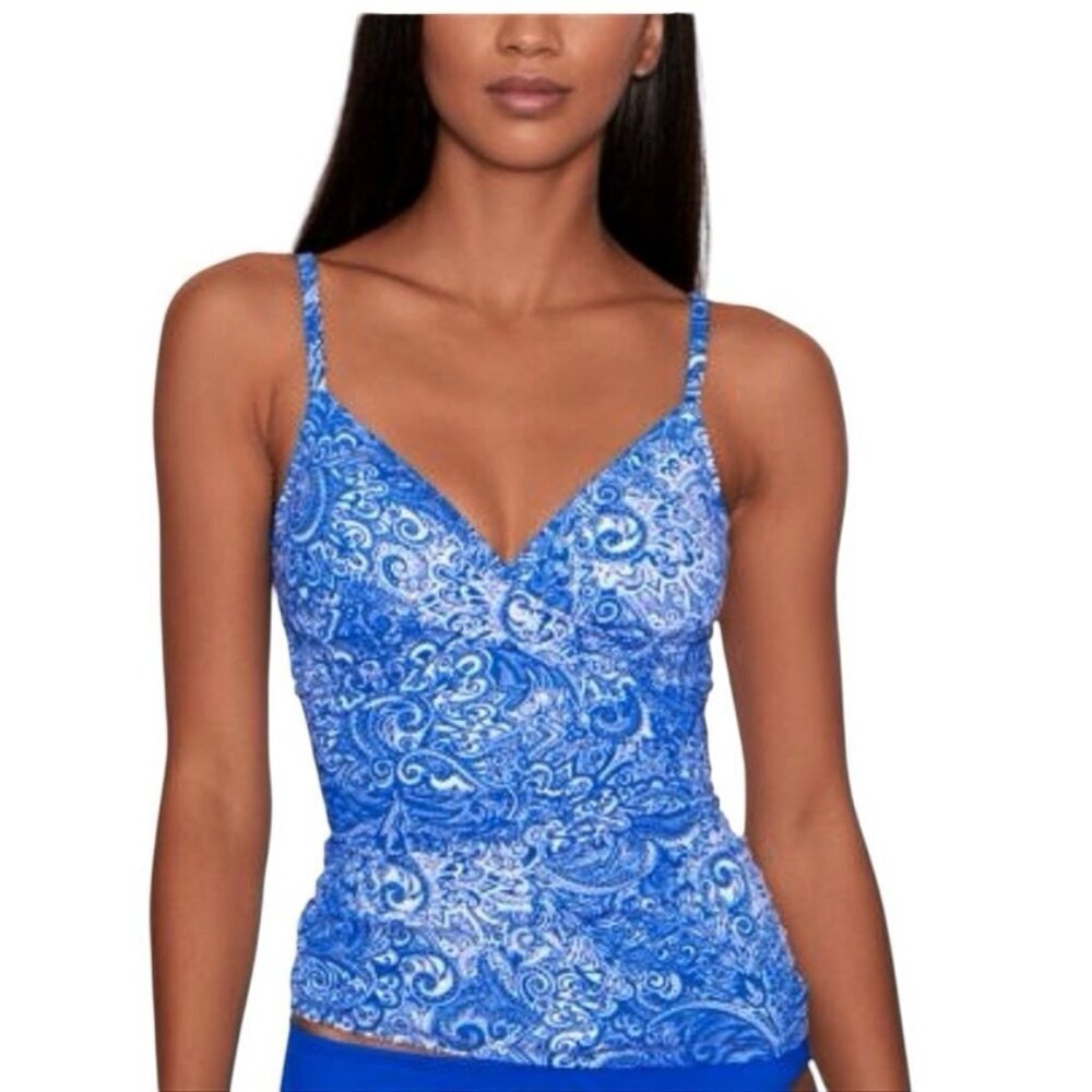 Lauren Ralph Lauren Women'sโ 4 Underwire Slimming Support Tankini Swim Top NWT